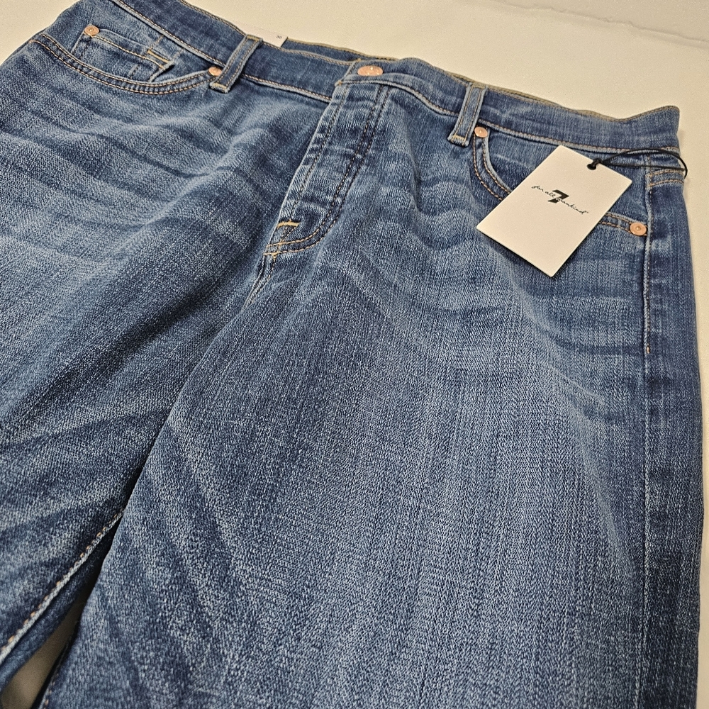 7 For All Mankind Feminine Josefina Dark Blue Straight Jeans Women's 30 - Picture 7 of 10
